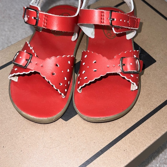 FootMates Ariel Red Kids Sandals with Buckle - Picture 3 of 5